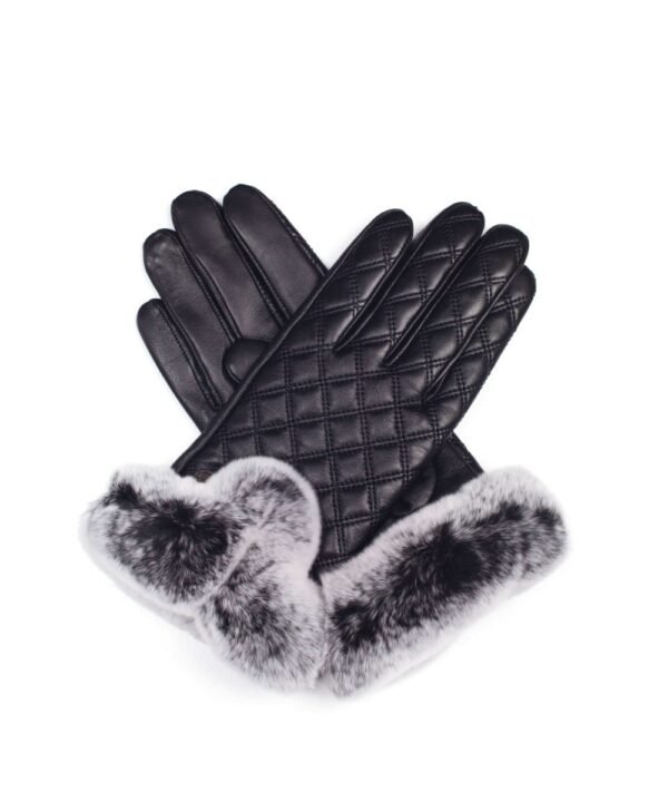 Black UGG Touch Screen Rabbit Fur Gloves