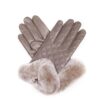 Grey UGG Touch Screen Rabbit Fur Gloves