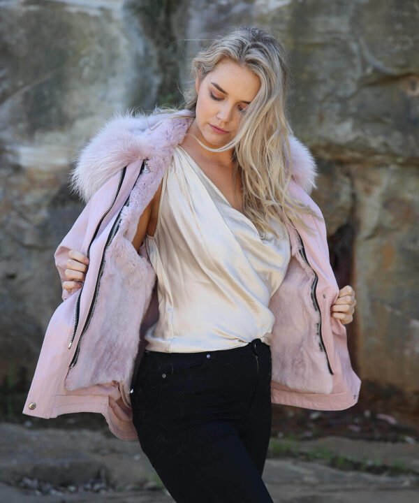 GUG Rex, Raccoon Women Fur Parka Jacket - Image 15