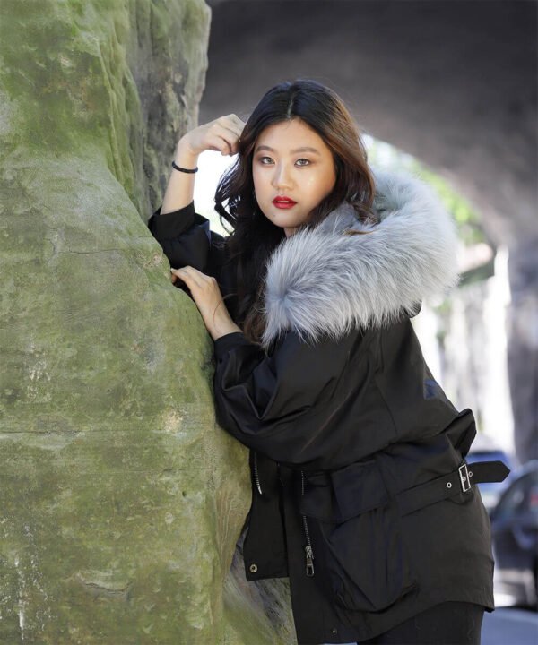 GUG Rex, Raccoon Women Fur Parka Jacket - Image 12