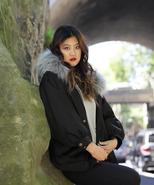 GUG Rex, Raccoon Women Fur Parka Jacket - Image 3