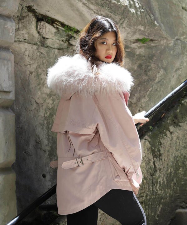 GUG Rex, Raccoon Women Fur Parka Jacket - Image 2