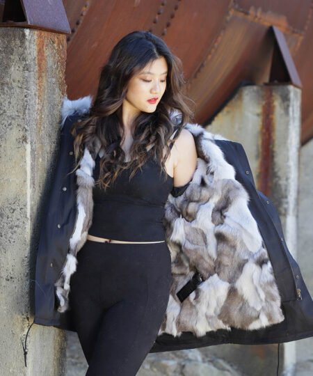 GUG Black Husky Fur Parka Jacket