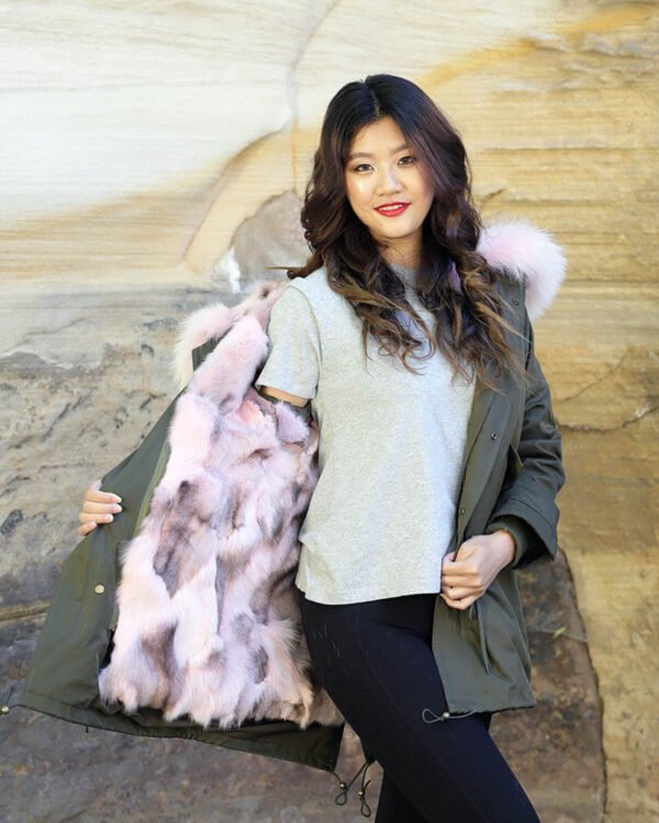GUG Green Husky Fur Parka Jacket - Image 3