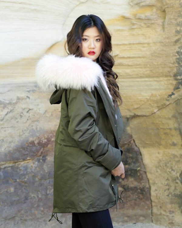 GUG Green Husky Fur Parka Jacket - Image 11