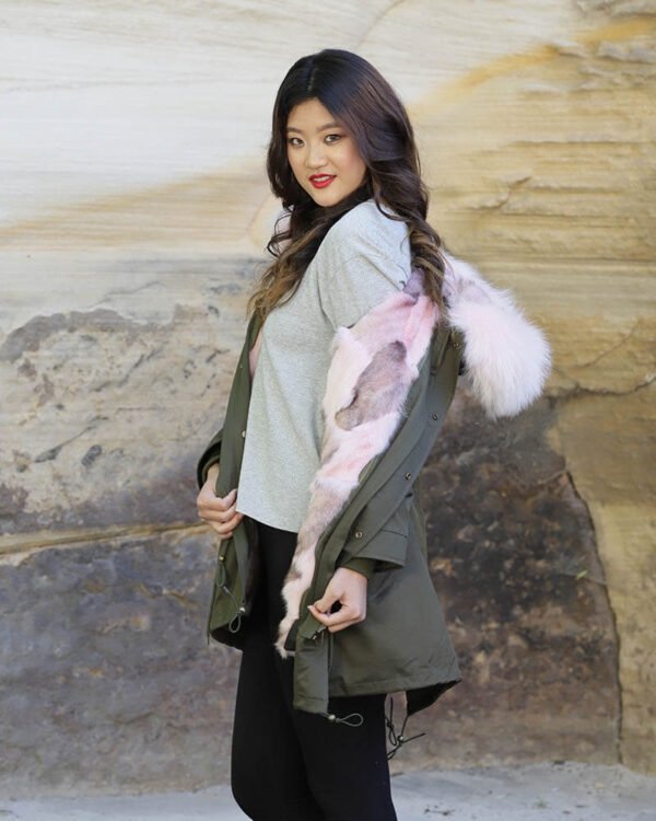 GUG Green Husky Fur Parka Jacket - Image 10