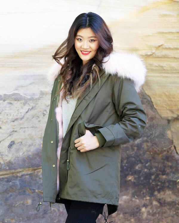 GUG Green Husky Fur Parka Jacket - Image 9