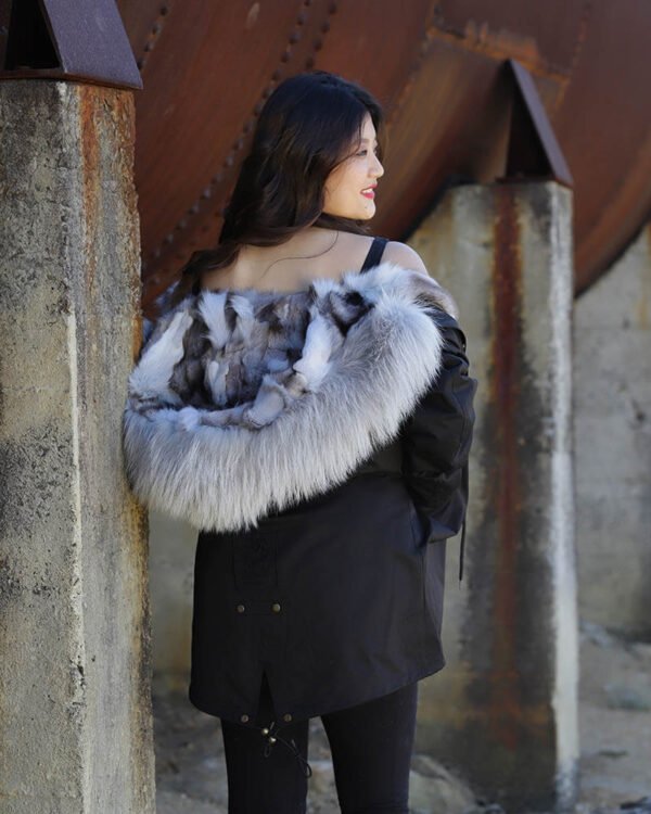GUG Black Husky Fur Parka Jacket - Image 3