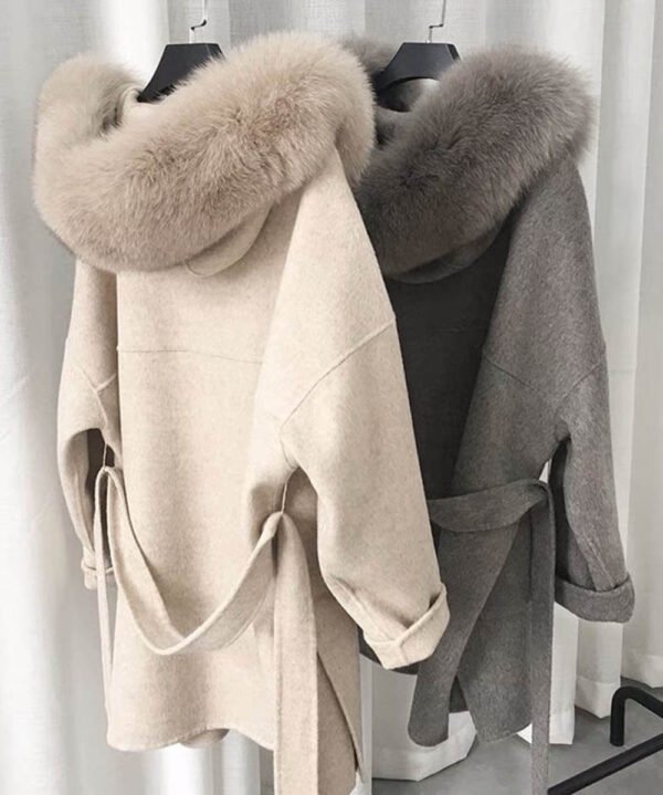 GUG Cashmere Wool Fox Fur Coat - Image 11