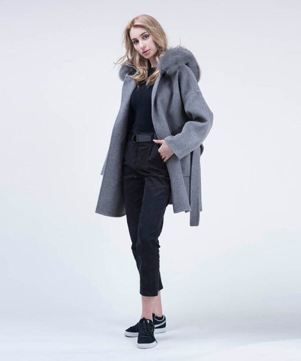GUG Cashmere Wool Fox Fur Coat - Image 3