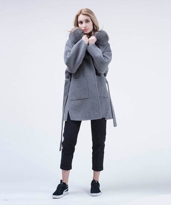 GUG Cashmere Wool Fox Fur Coat - Image 4