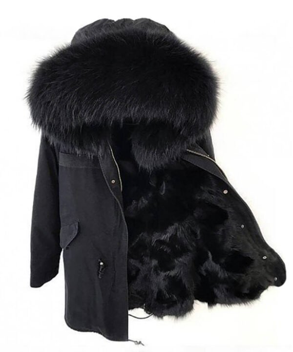 GUG Black Fur Parka Jackets
