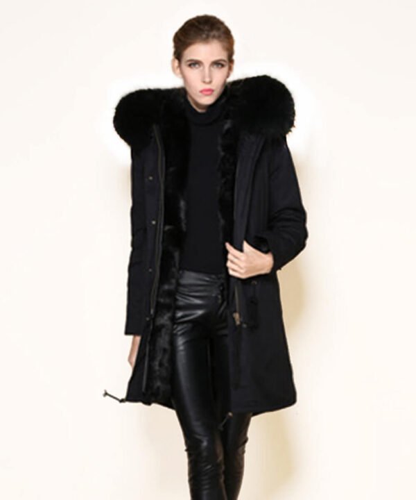 GUG Black Fur Parka Jackets - Image 3