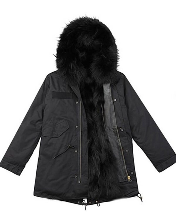 GUG Black Fur Parka Jackets - Image 2