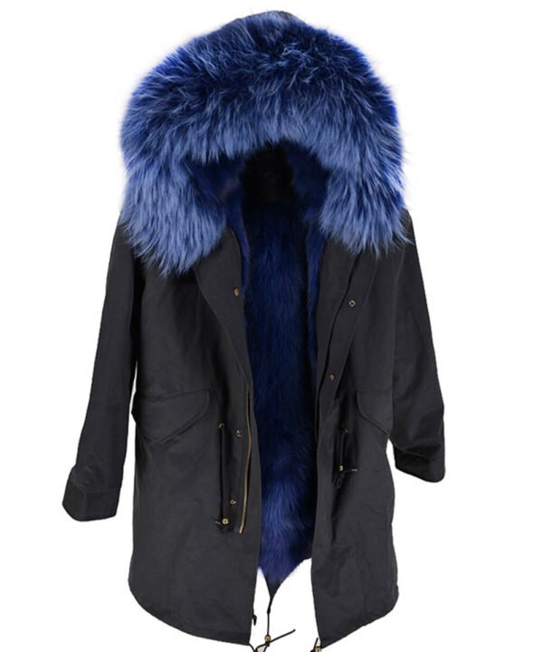 GUG Black Navy Fur Parka Jackets - Image 3