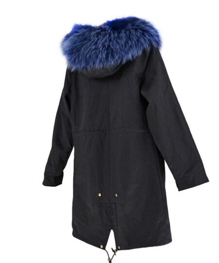 GUG Black Navy Fur Parka Jackets