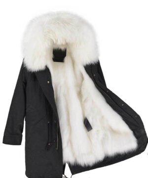 GUG Black White Fur Parka Jackets