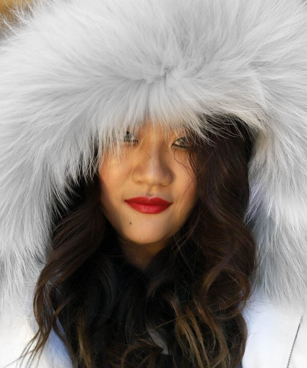 GUG Beige Grey Fur Parka Jacket - Image 10