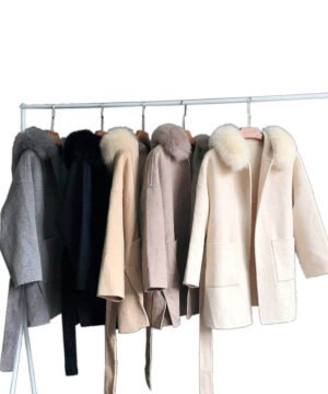 GUG Cashmere Wool Fox Fur Coat